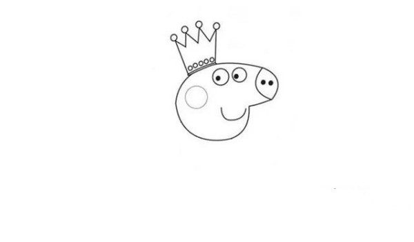 Draw Peppa Pig wearing a crown