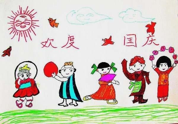 Childrens paintings celebrating the National Day