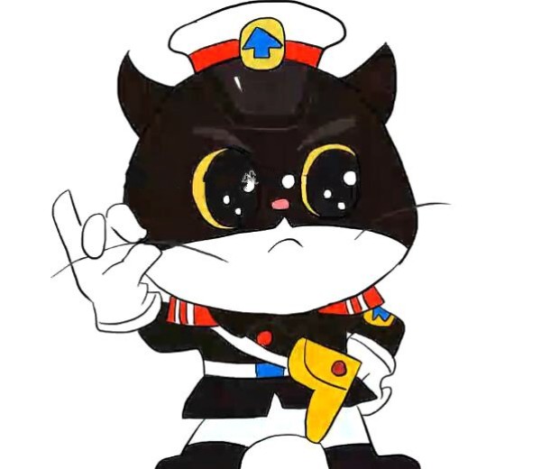 Cute Q version of Black Cat Sheriff