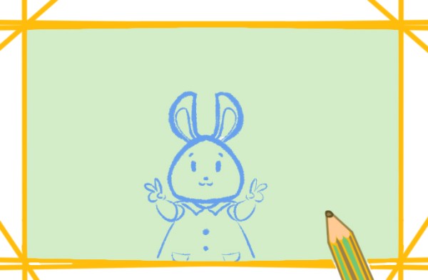 Beautiful White Rabbit Simple Drawing