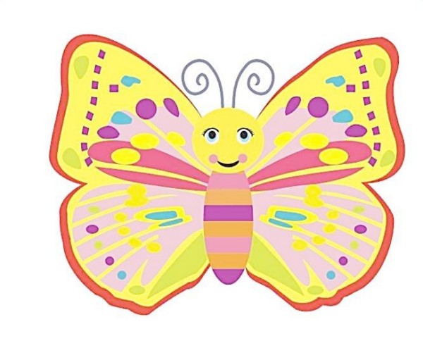 Colorful cute butterfly simple drawing