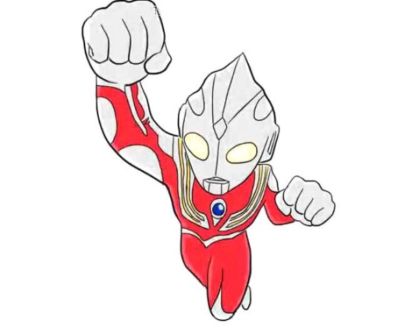 Ultraman Red Tiga in flying power form