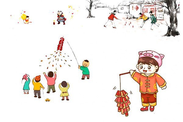 New Year Fun pictures of firecrackers set off during the Spring Festival