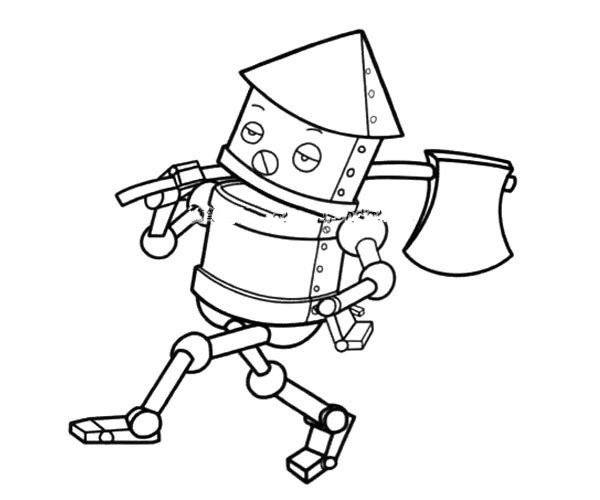 Robot carrying an ax