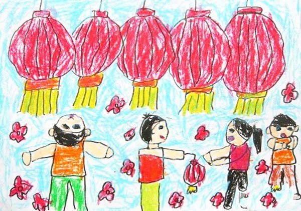 Appreciation of children’s paintings celebrating the Lantern Festival in 2017