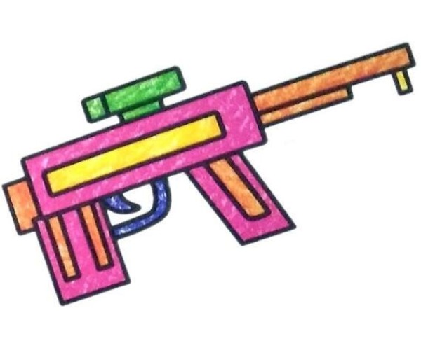 How to draw a toy submachine gun