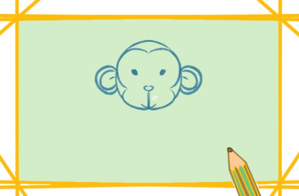 Simple drawing of lively and cute macaque