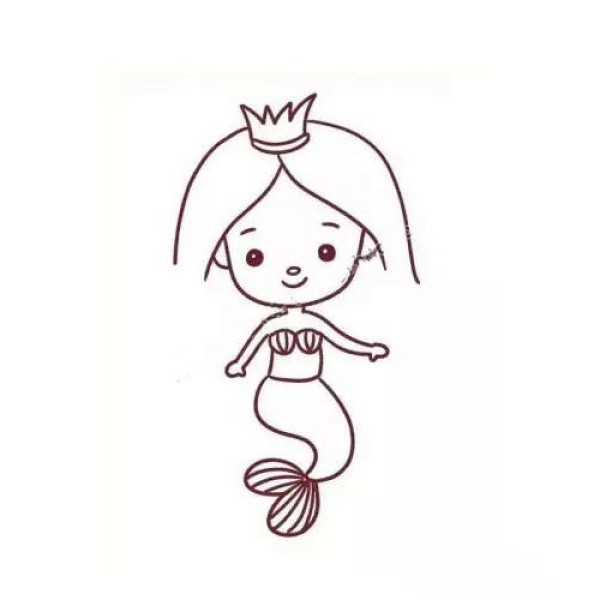 Learn to draw step by step: cartoon mermaid