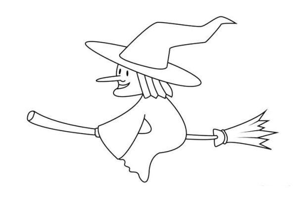 How to draw a Halloween witch