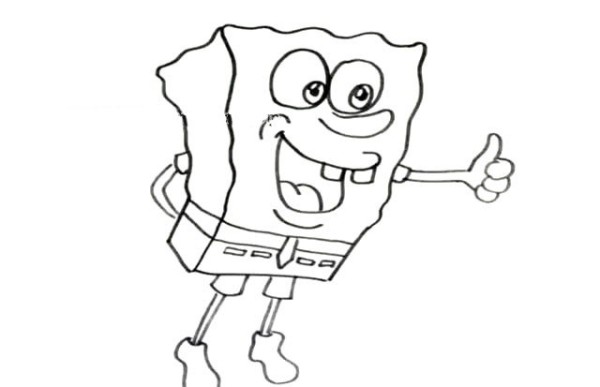 Nine steps to draw cute SpongeBob SquarePants