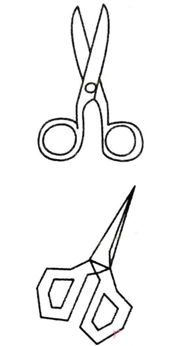 Simple drawing of household scissors