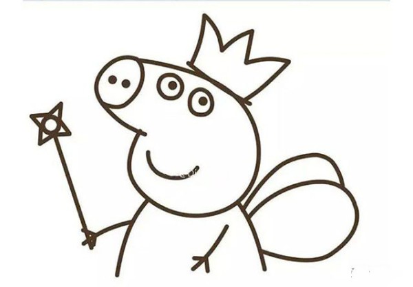 How to draw the little fairy Peppa Pig