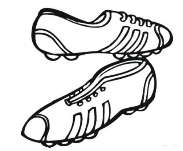 Childrens football shoes simple strokes