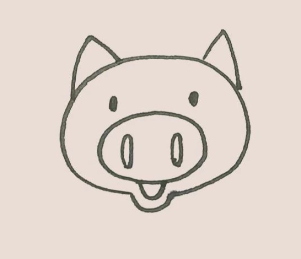 Simple drawing of pig