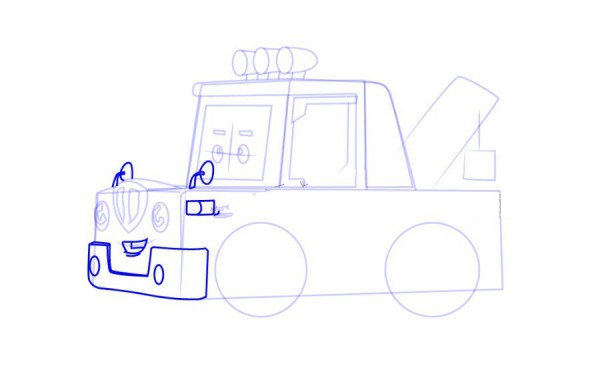 Police car Purley trailer Spucci simple drawing