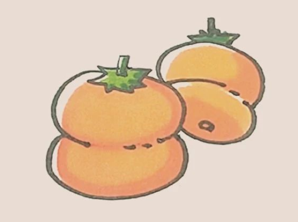 Simple drawing of persimmon