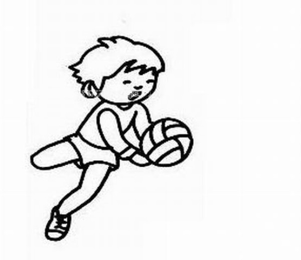 little boy playing volleyball