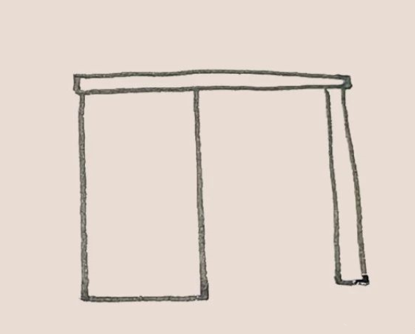 Simple drawing of desk