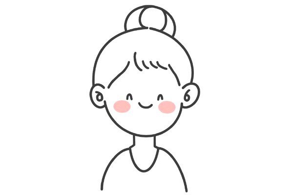 A set of cute little girls' simple drawings and small avatars