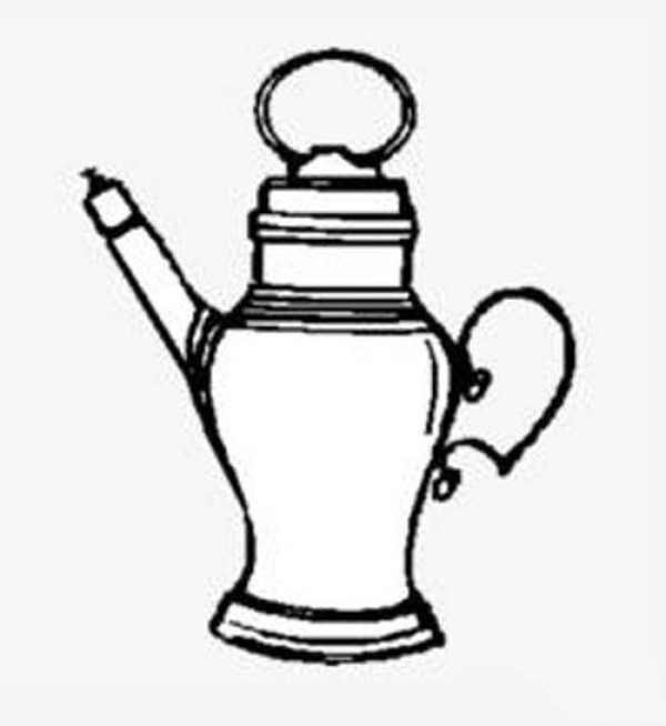 Simple drawing picture of ancient iron hot water kettle