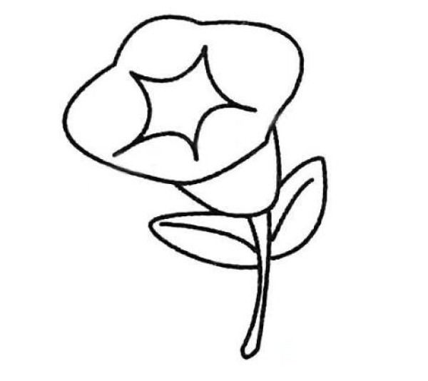 Simple drawing of morning glory