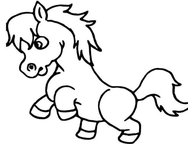 Complete collection of simple animal drawings, simple drawings of pony