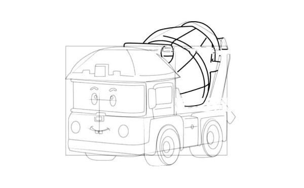 Police car Perry Mickey simple drawing