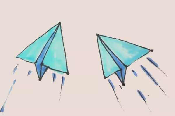 Paper airplane simple strokes