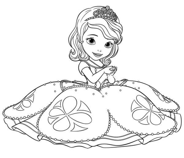 Cartoon character simple drawing little princess Sophia