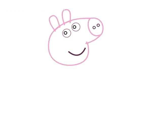 Draw cute Peppa Pig in six simple steps