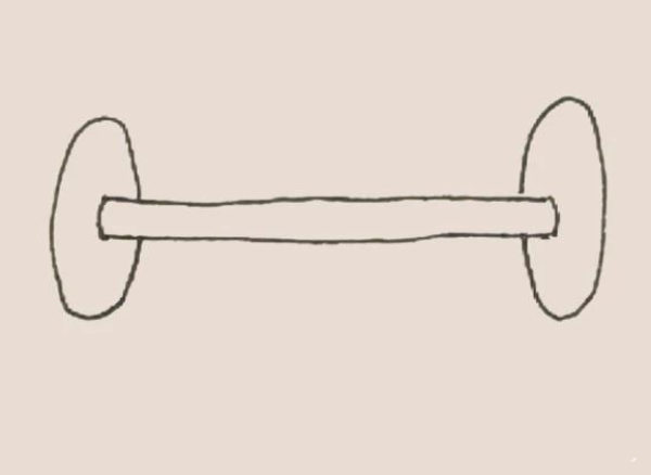 Simple drawing of barbell