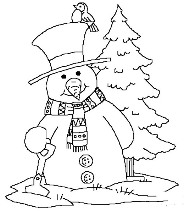 Christmas tree and snowman