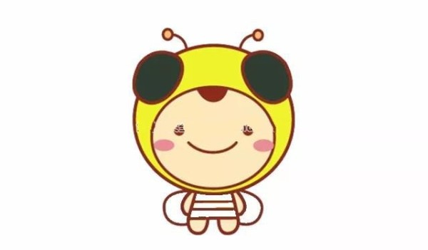 Draw cartoon little bee