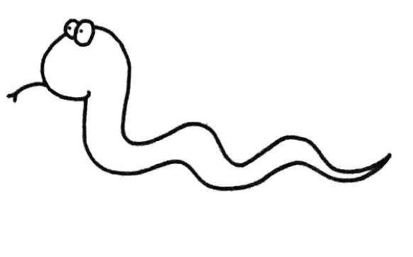 Cartoon snake simple strokes