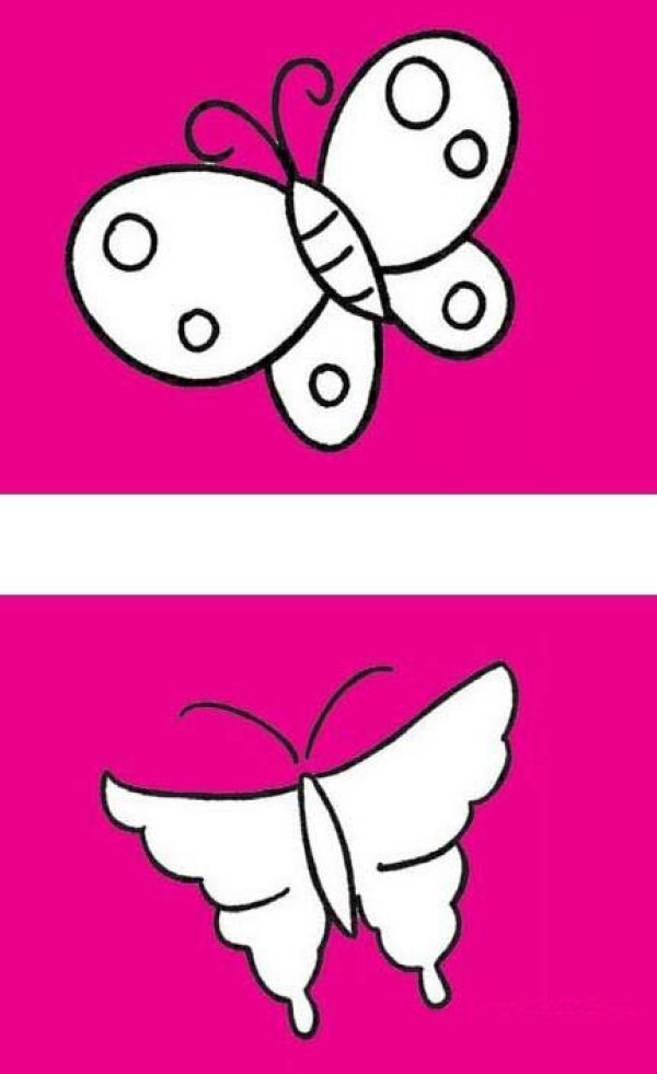 Simple drawing of flying butterfly