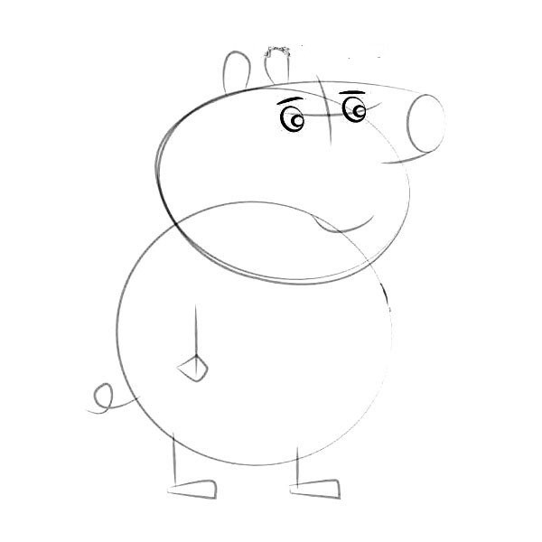 Peppa Pigs Uncle Pig Simple Drawing