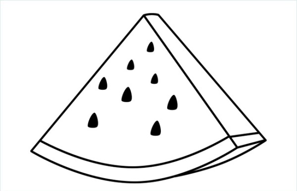 Simple drawing of sliced ??watermelon contains steps