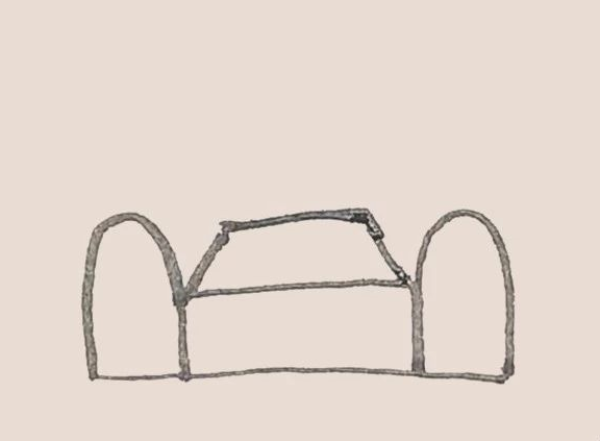 Simple drawing of sofa