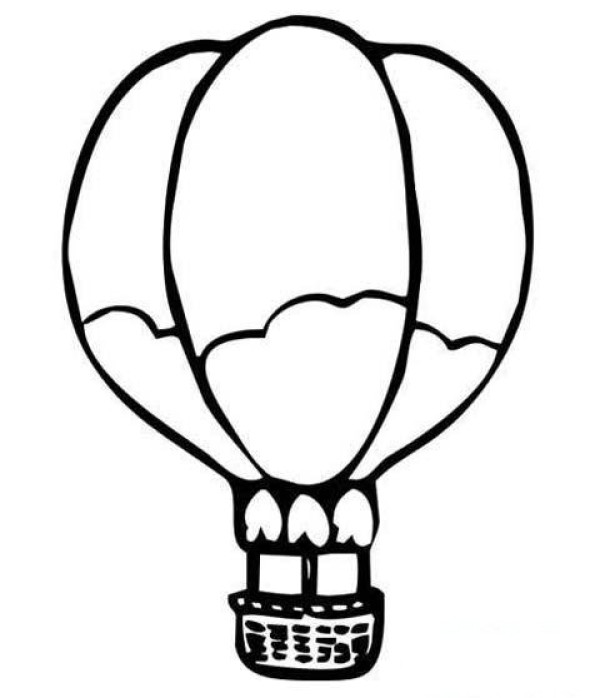 Hand drawn hot air balloon simple strokes picture