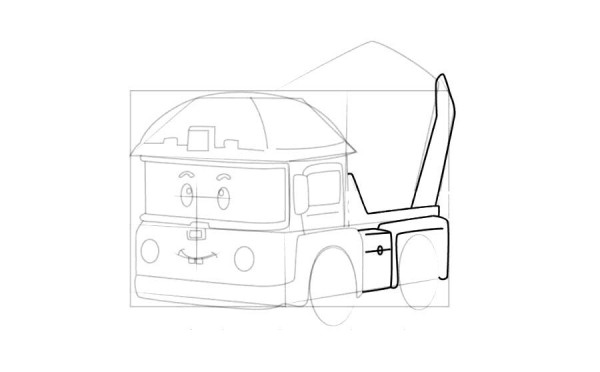 Police car Perry Mickey simple drawing