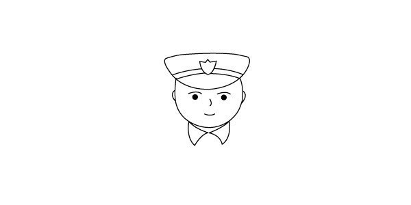 How to draw a handsome policeman in simple strokes