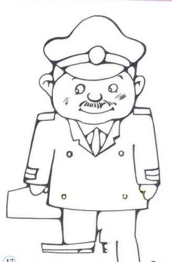 Police uncle simple drawing picture