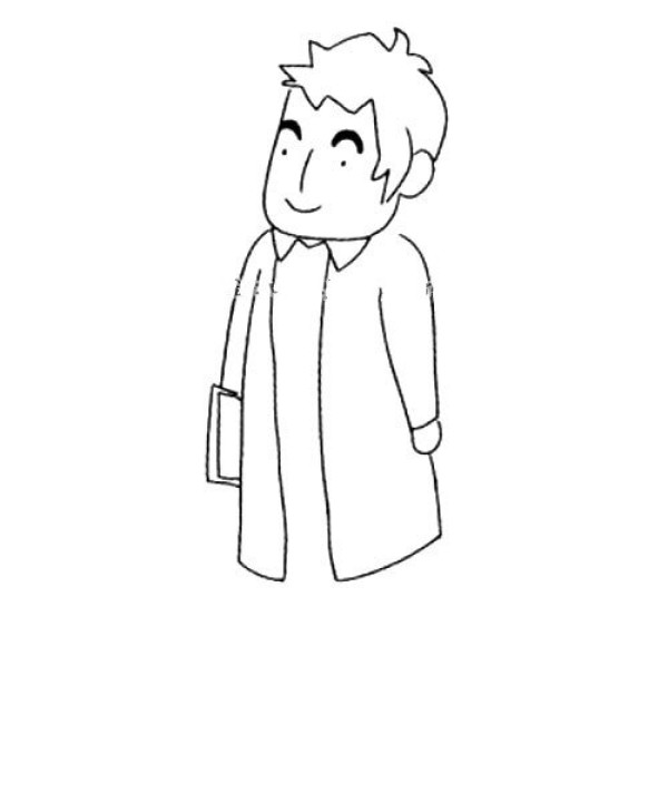 Simple drawing of professional figures doctor