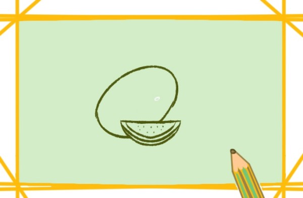 Simple drawing of summer watermelon that you can learn instantly