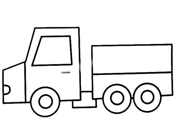 Simple strokes of colorful trucks