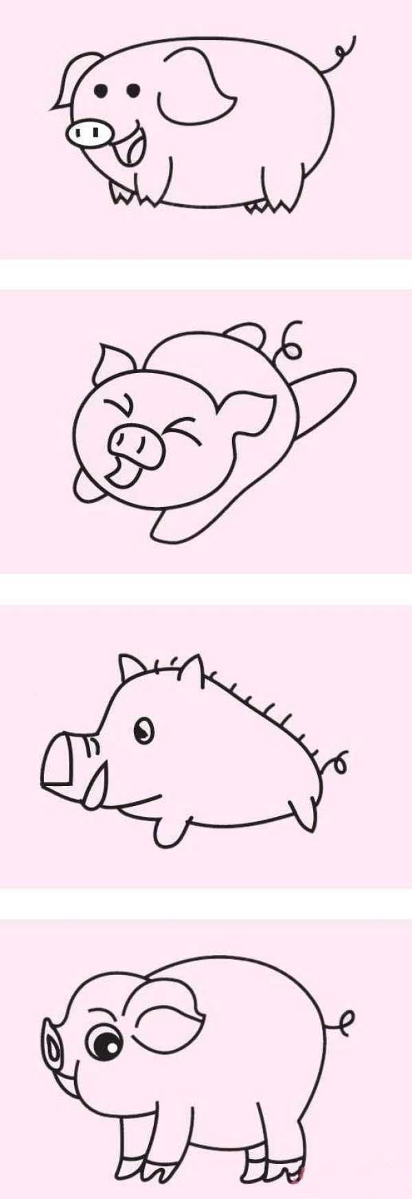 Simple and cute piglet drawing