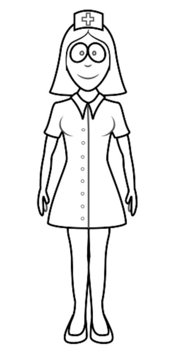 How to draw a head nurse in simple strokes