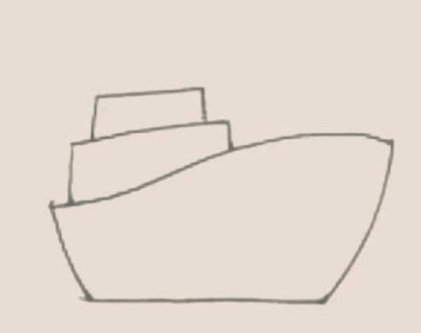 Simple drawing of a colorful ship