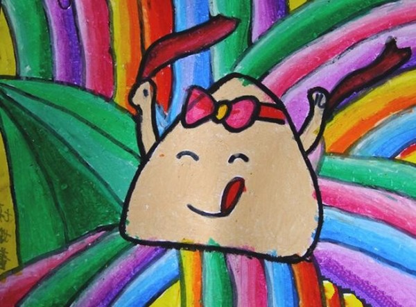 Appreciation of the Oil Pastel Paintings of the Dragon Boat Festival Attack of the Little Zongzi