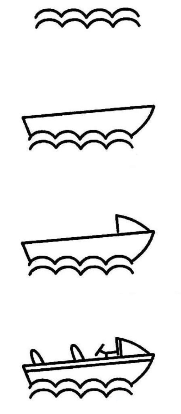 Kindergarten yacht simple strokes